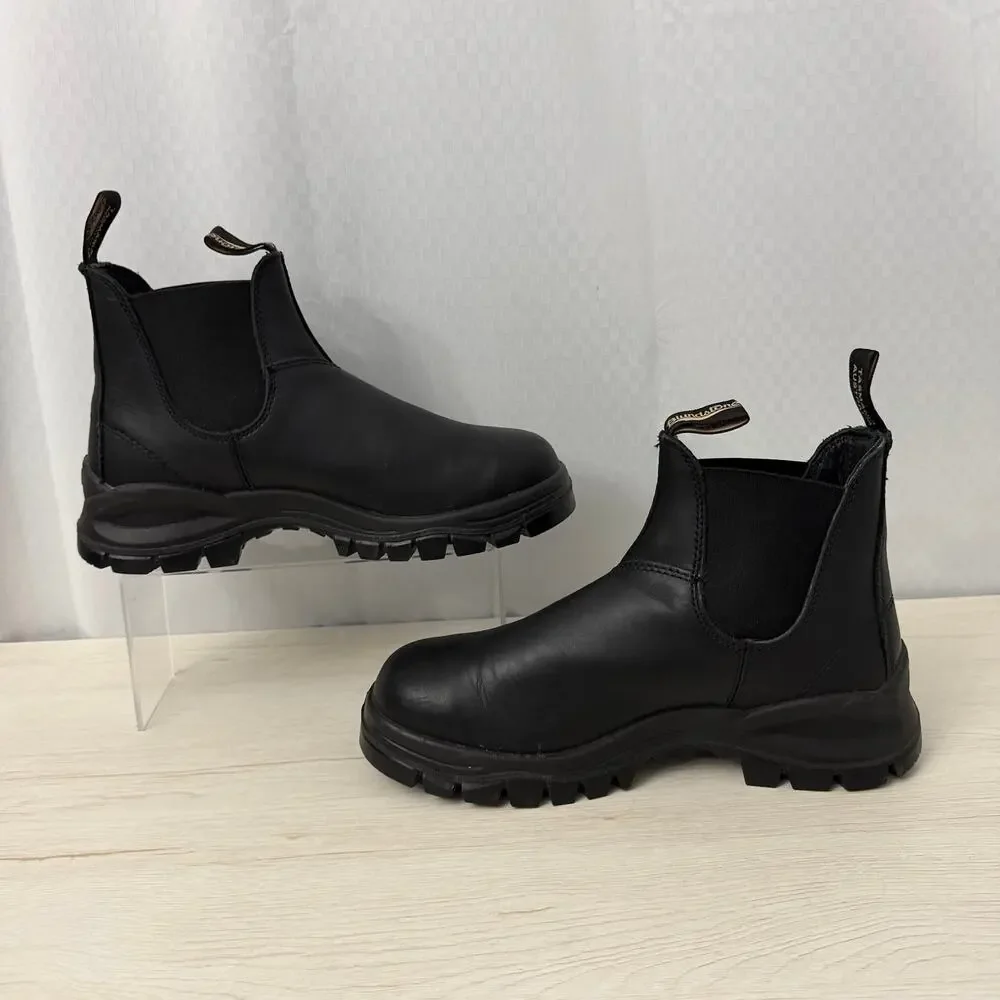 Blundstone 2240 Lug Chelsea Boots Mens Size 9.5 Wide US Black Leather Chelsea